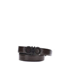 Ferragamo Black Calf Leather Bos Taurus Regular Belt