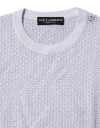 Dolce & Gabbana White Round Neck Long Sleeves Pullover Top