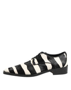 Dolce & Gabbana Black White Zebra Pony Fur Dress Shoes