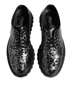 Dolce & Gabbana Black White Calfskin Chunky Derby Shoes