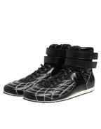 Dolce & Gabbana Black Quilted Leather Lace Up Sneakers Shoes