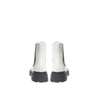 Alexander McQueen Black And White Leather Chelsea Boots