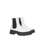 Alexander McQueen Black And White Leather Chelsea Boots