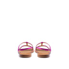 Salvatore Ferragamo Purple Leather Flat Sandals