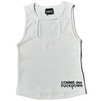 Comme Des Fuckdown White Cotton Women Top