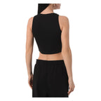 Comme Des Fuckdown Black Cotton Women Cropped Top