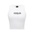 Comme Des Fuckdown White Cotton Women Cropped T-Shirt