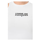Comme Des Fuckdown White Cotton Women Cropped T-Shirt