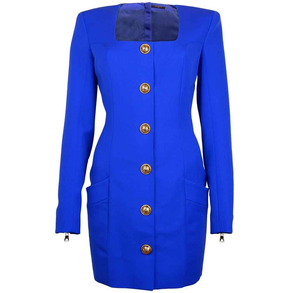 Balmain Blue Wool Dress