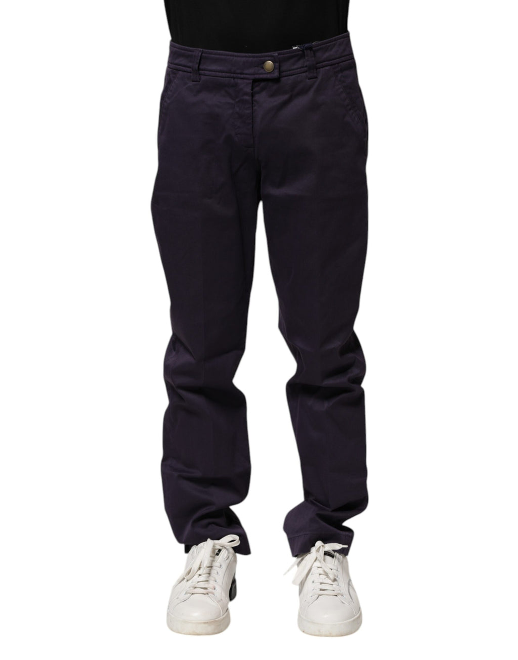 Incotex Dark Purple Mid Waist Casual Straight Pants