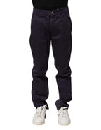 Incotex Dark Purple Mid Waist Casual Straight Pants