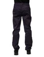 Incotex Dark Purple Mid Waist Casual Straight Pants