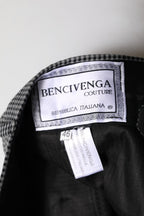 BENCIVENGA Black White Checkered Tapered Dress Pants