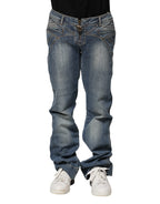 Just Cavalli Blue Washed Straight Fit Men Denim Jeans