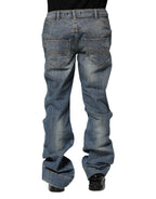 Just Cavalli Blue Washed Straight Fit Men Denim Jeans