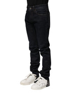 Dolce & Gabbana Black Cotton Skinny Denim Men Jeans