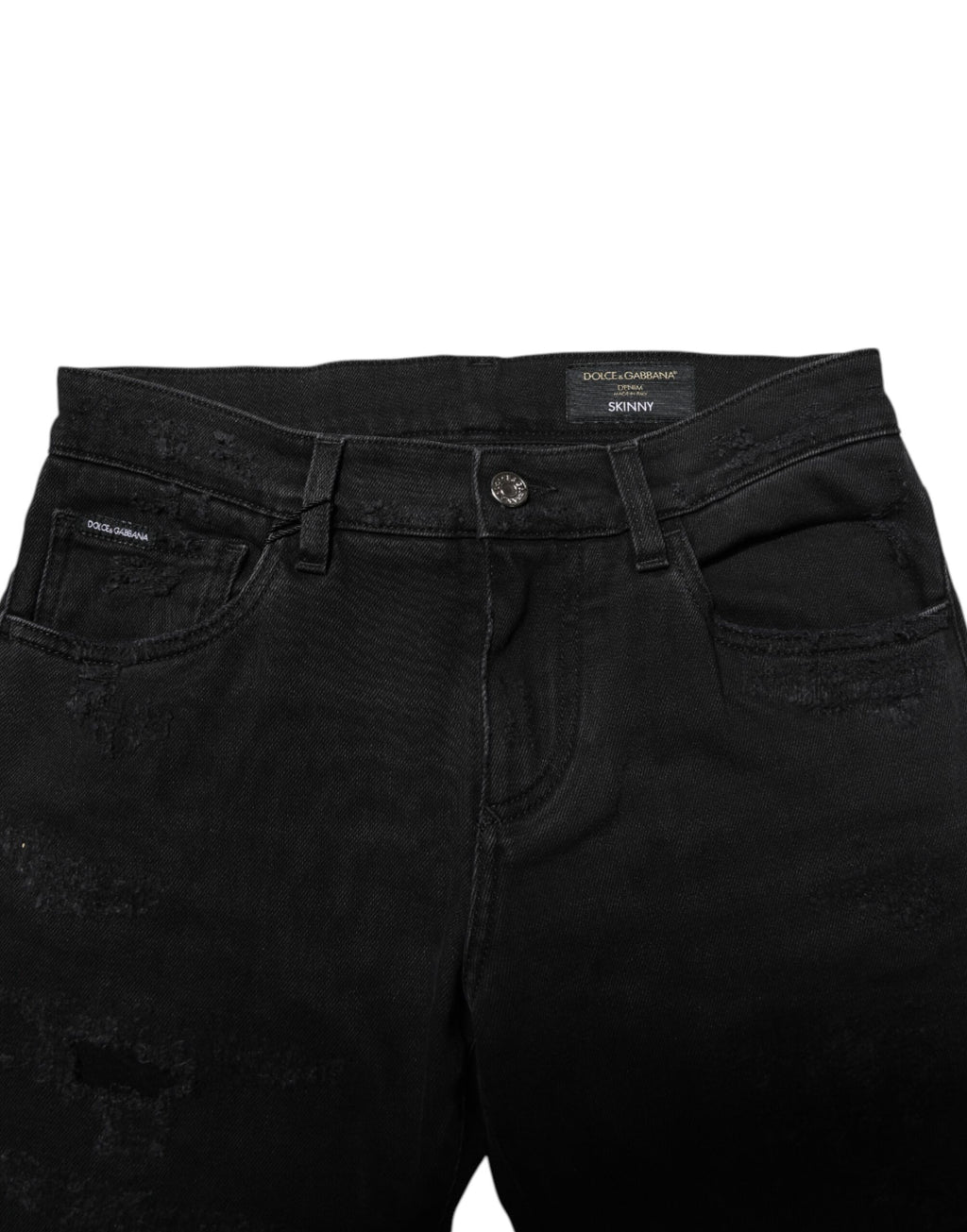 Dolce & Gabbana Black Cotton Skinny Men Denim Jeans