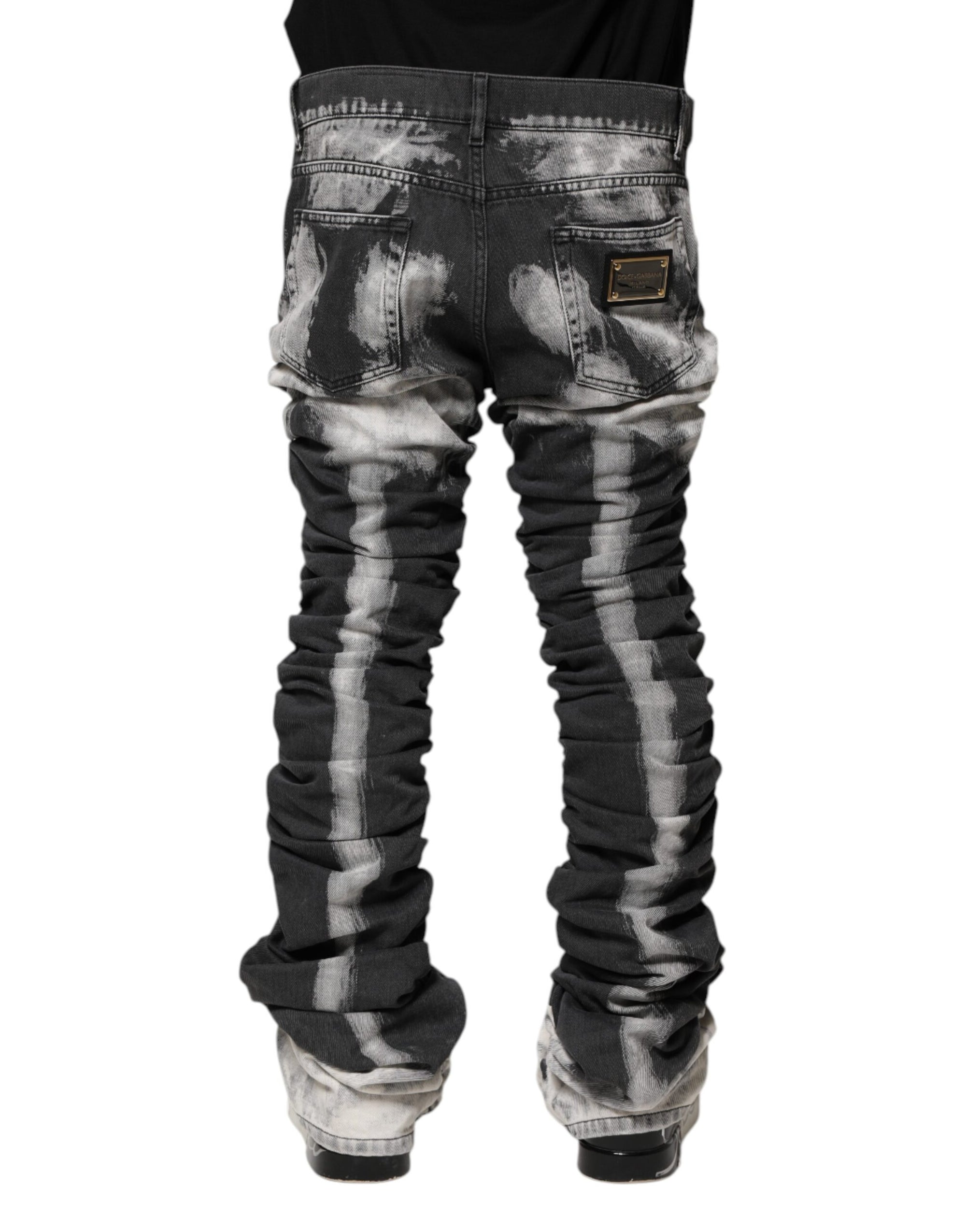 Dolce & Gabbana Black Tie Dye Straight Denim Jeans