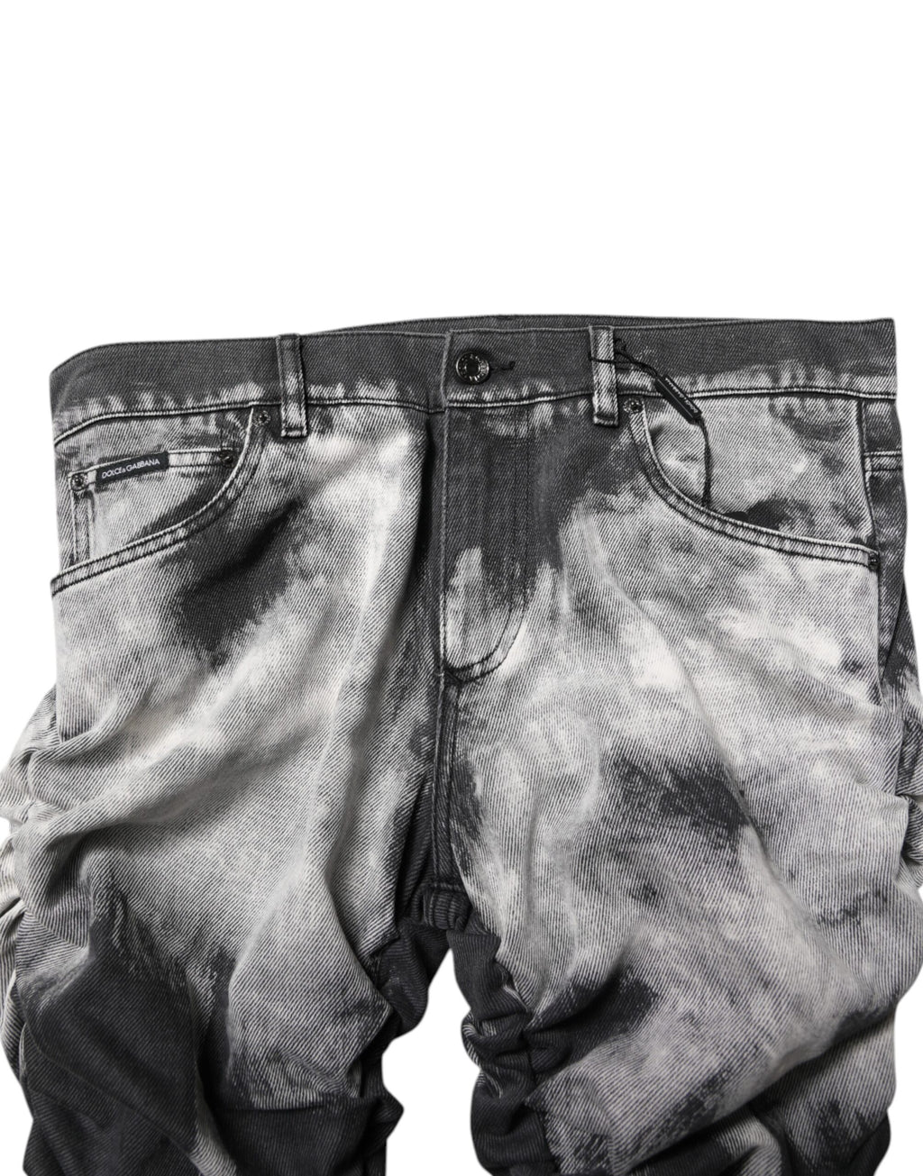 Dolce & Gabbana Black Tie Dye Straight Denim Jeans