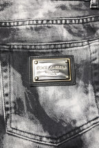 Dolce & Gabbana Black Tie Dye Straight Denim Jeans