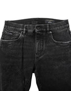 Dolce & Gabbana Black Cotton Skinny Men Denim Jeans