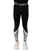 Dolce & Gabbana Black Silver Nylon Skinny Men Leggings Pants