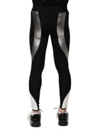 Dolce & Gabbana Black Silver Nylon Skinny Men Leggings Pants