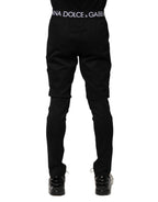 Dolce & Gabbana Black Nylon Skinny Men Jogger Pants