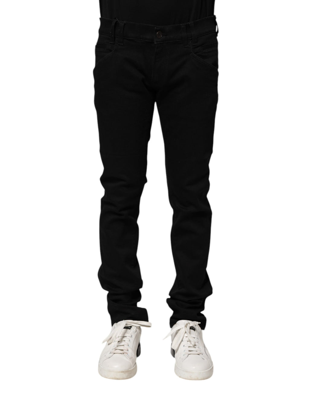 Dolce & Gabbana Black Cotton Skinny Men Denim Jeans