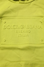 Dolce & Gabbana Green Cotton Hooded Logo Sweatshirt Sweater