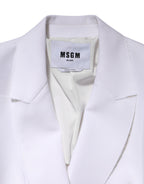 MSGM White Polyester Long Sleeves Ruffled Wrap Jacket