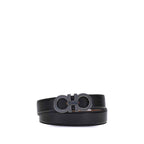 Ferragamo Black Calf Leather Bos Taurus Regular Belt
