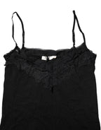 Scervino Street Black Wool Sleeveless Square Neck Tank Top