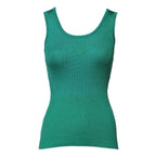 Dolce & Gabbana Green Silk Sleeveless Round Neck Tank Top