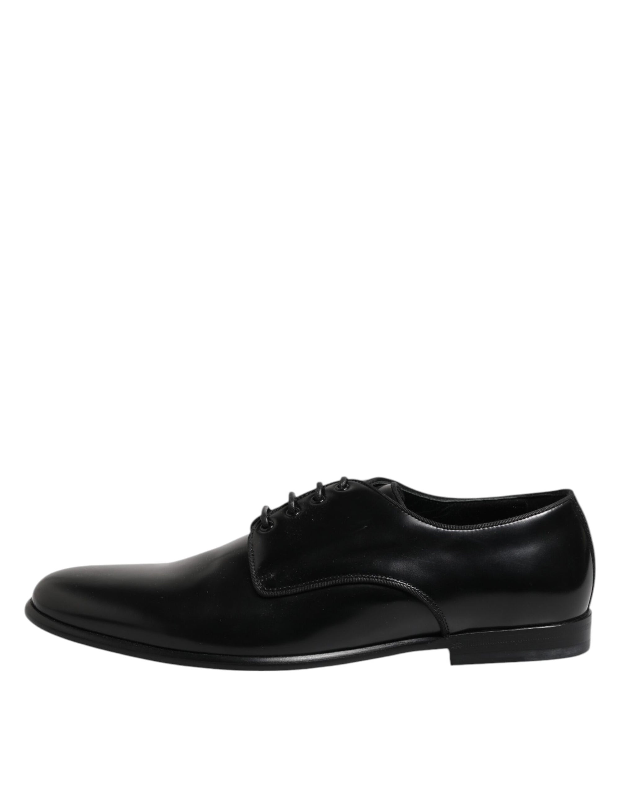 Dolce & Gabbana Black Leather Lace Up Derby Men Dress Shoes