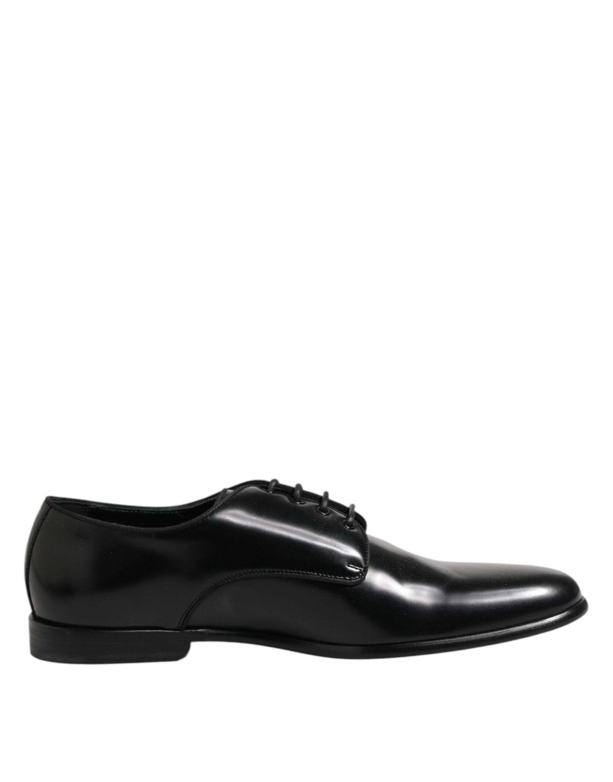 Dolce & Gabbana Black Leather Lace Up Derby Men Dress Shoes