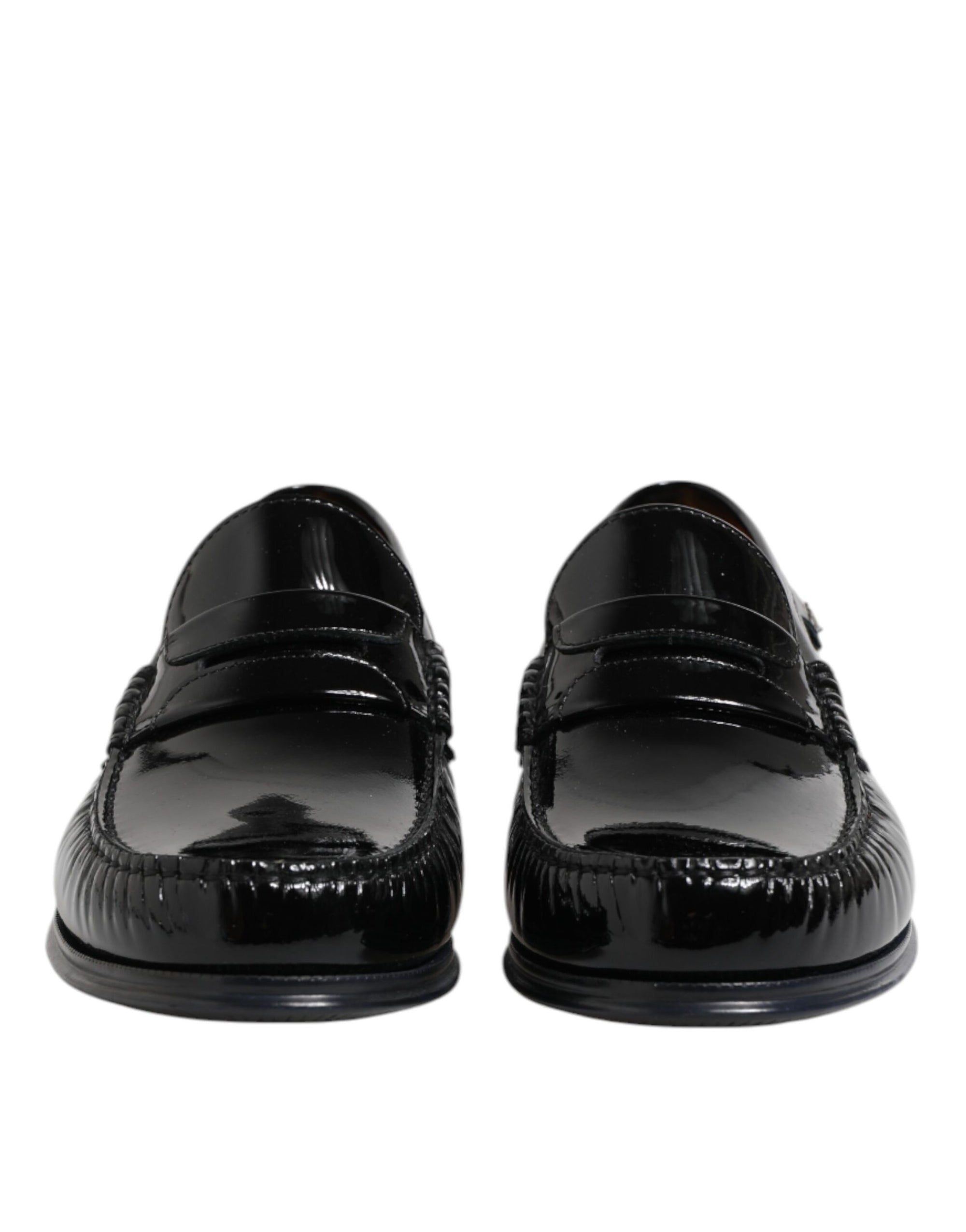Dolce & Gabbana Black Leather Slip On Loafers Dress Shoes