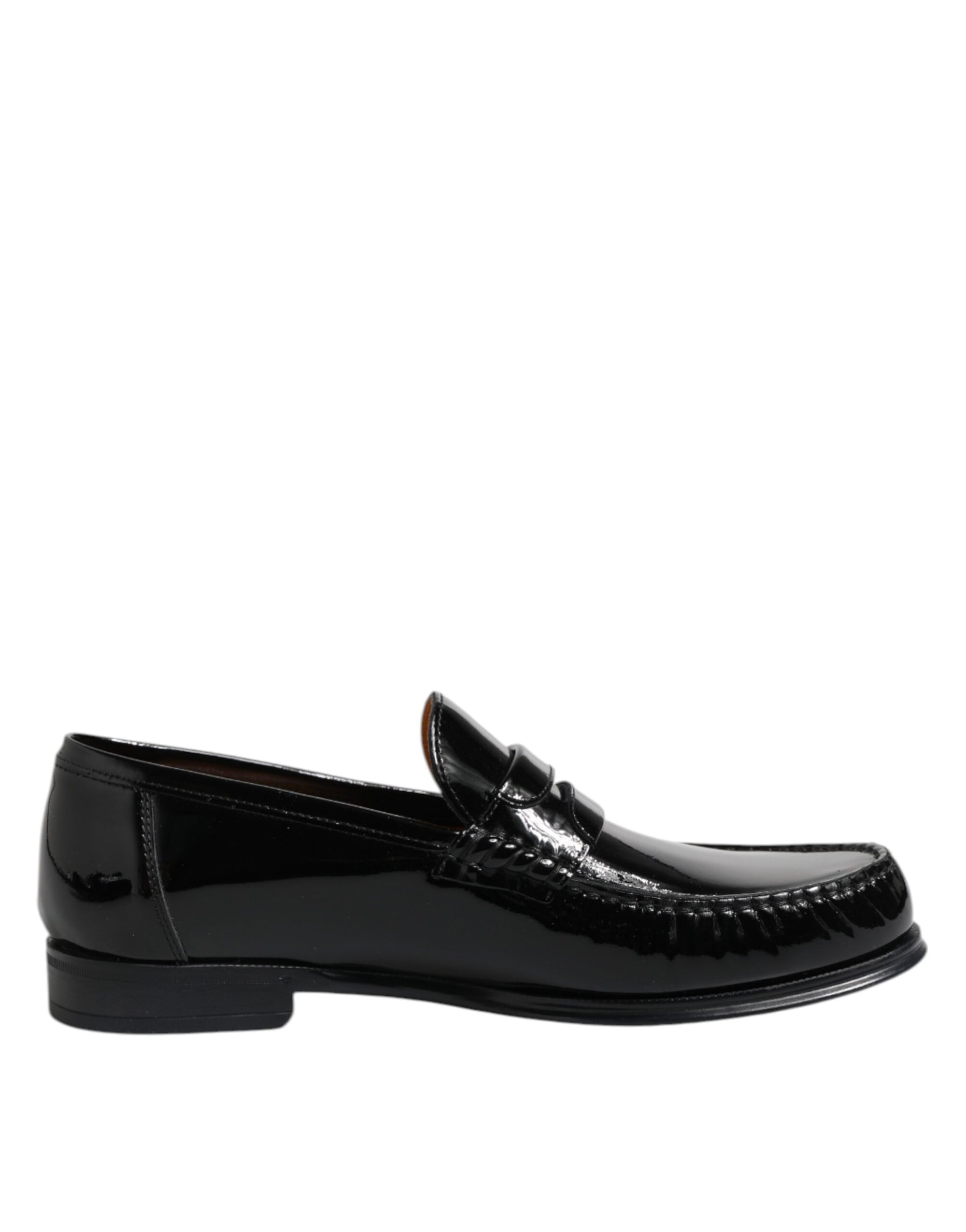 Dolce & Gabbana Black Leather Slip On Loafers Dress Shoes