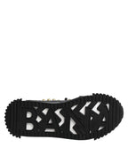 Dolce & Gabbana Black Leather Studded Ankle Strap Sandals Shoes