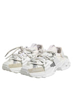 Dolce & Gabbana White Gray Low Top Space Sneakers Shoes