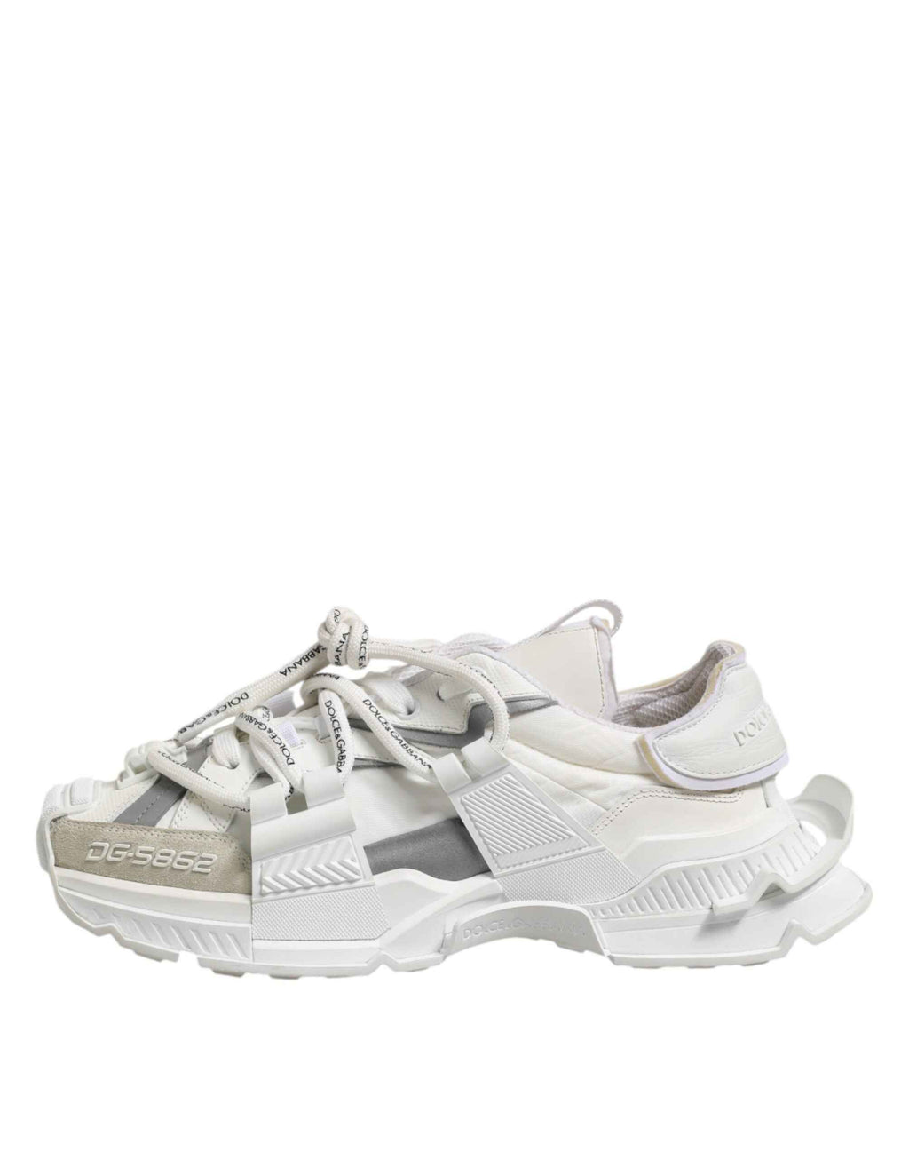 Dolce & Gabbana White Gray Low Top Space Sneakers Shoes