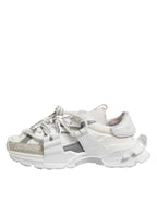 Dolce & Gabbana White Gray Low Top Space Sneakers Shoes