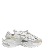 Dolce & Gabbana White Gray Low Top Space Sneakers Shoes