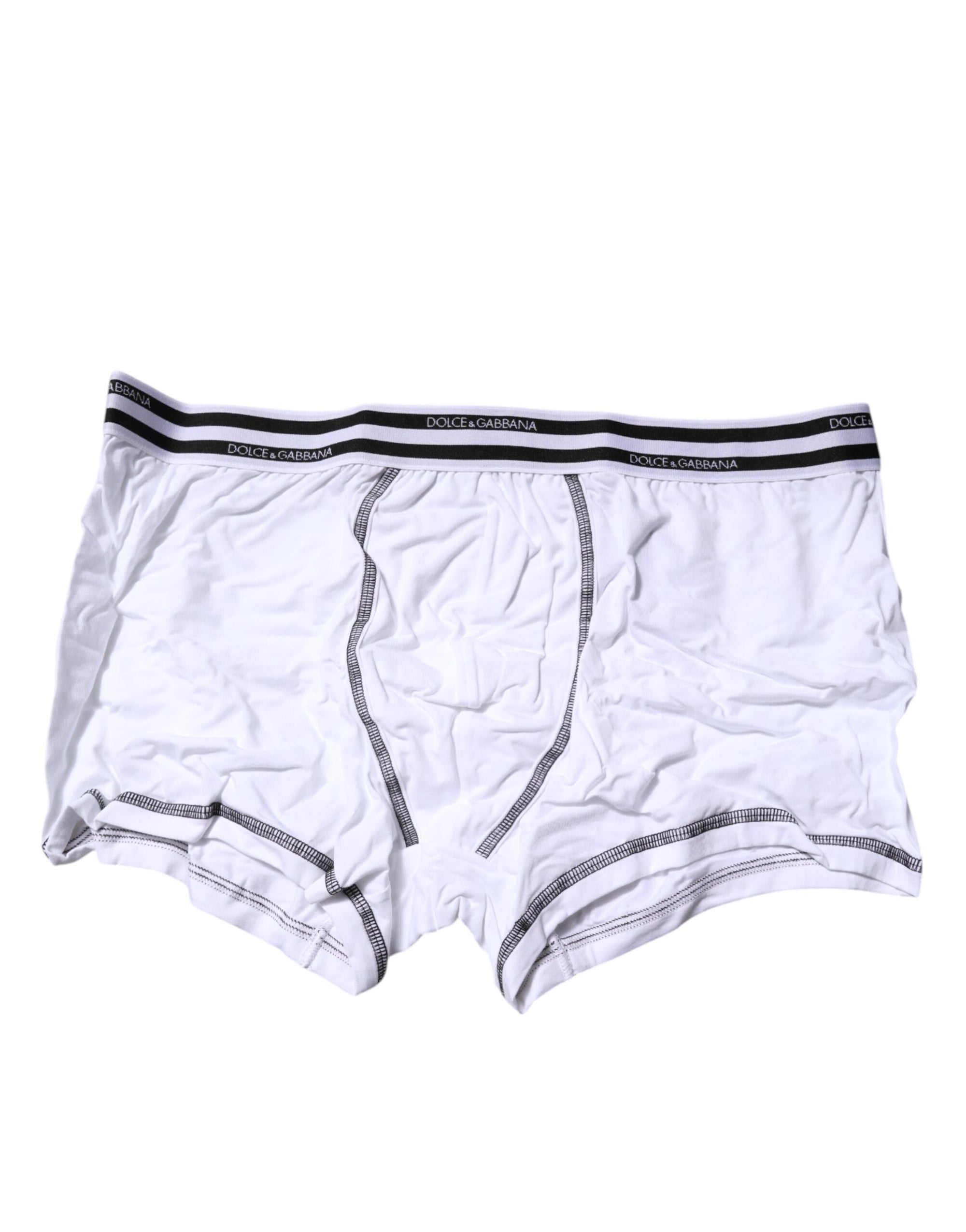 Dolce & Gabbana White Cotton Stretch Regular Boxer Underwear