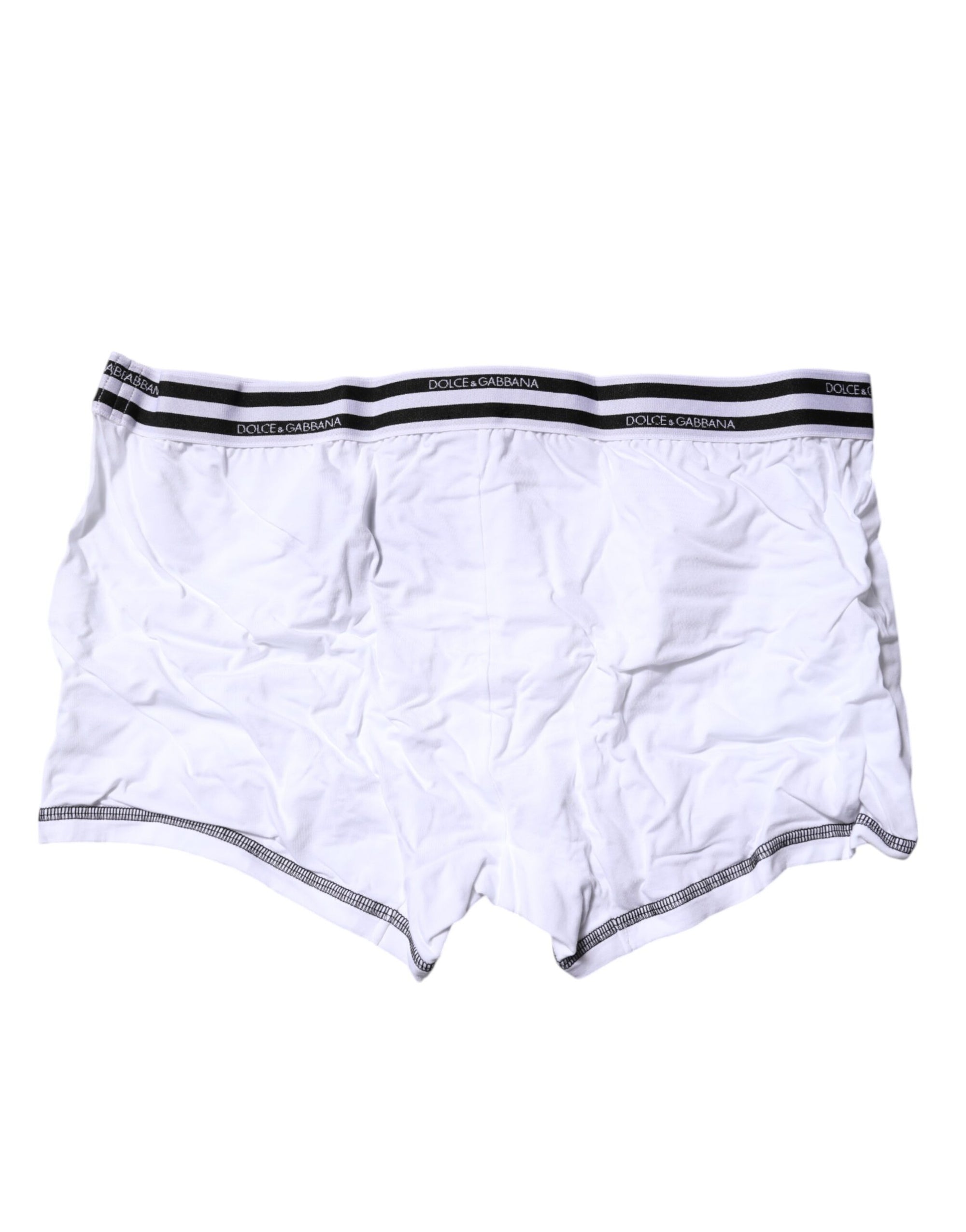 Dolce & Gabbana White Cotton Stretch Regular Boxer Underwear