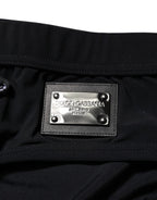 Dolce & Gabbana Black Logo Plaque Men Beachwear Brief Swimwear