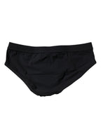 Dolce & Gabbana Black Logo Plaque Men Beachwear Brief Swimwear