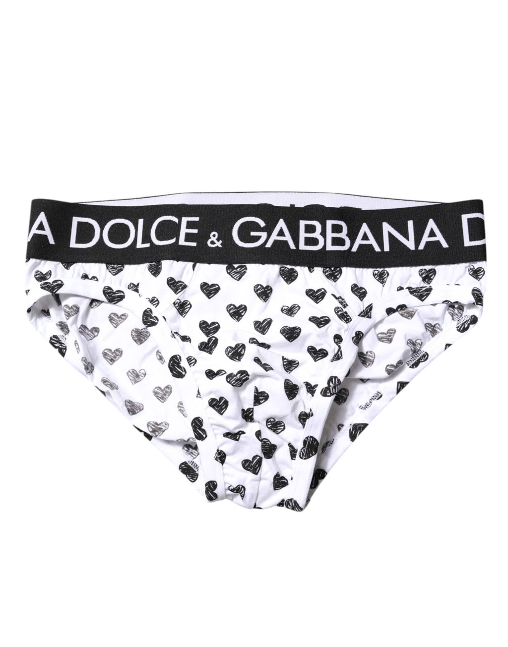 Dolce & Gabbana White Heart Printed Regular Brief Underwear