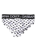 Dolce & Gabbana White Heart Printed Regular Brief Underwear