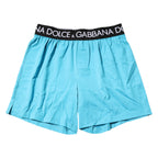 Dolce & Gabbana Blue Logo Waist Regular Boxer Shorts Underwear